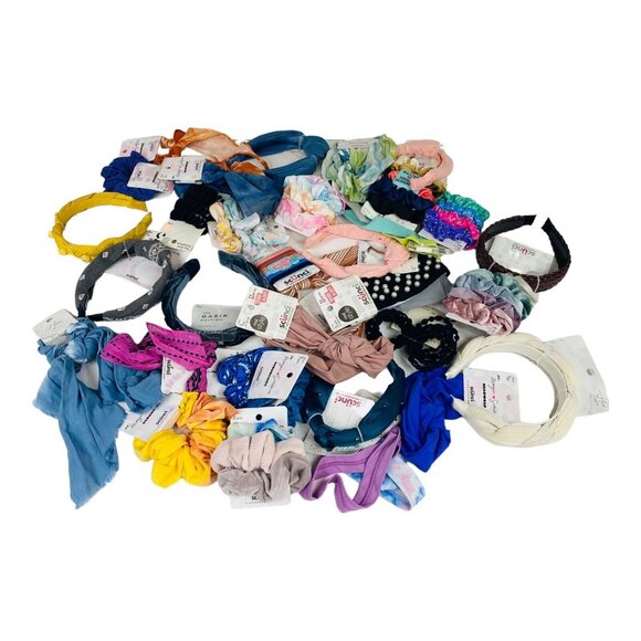Headbands, Scrunchies, Snap Clips, Jaw Clips Assorted 30+ Piece Bundle - Picture 1 of 11